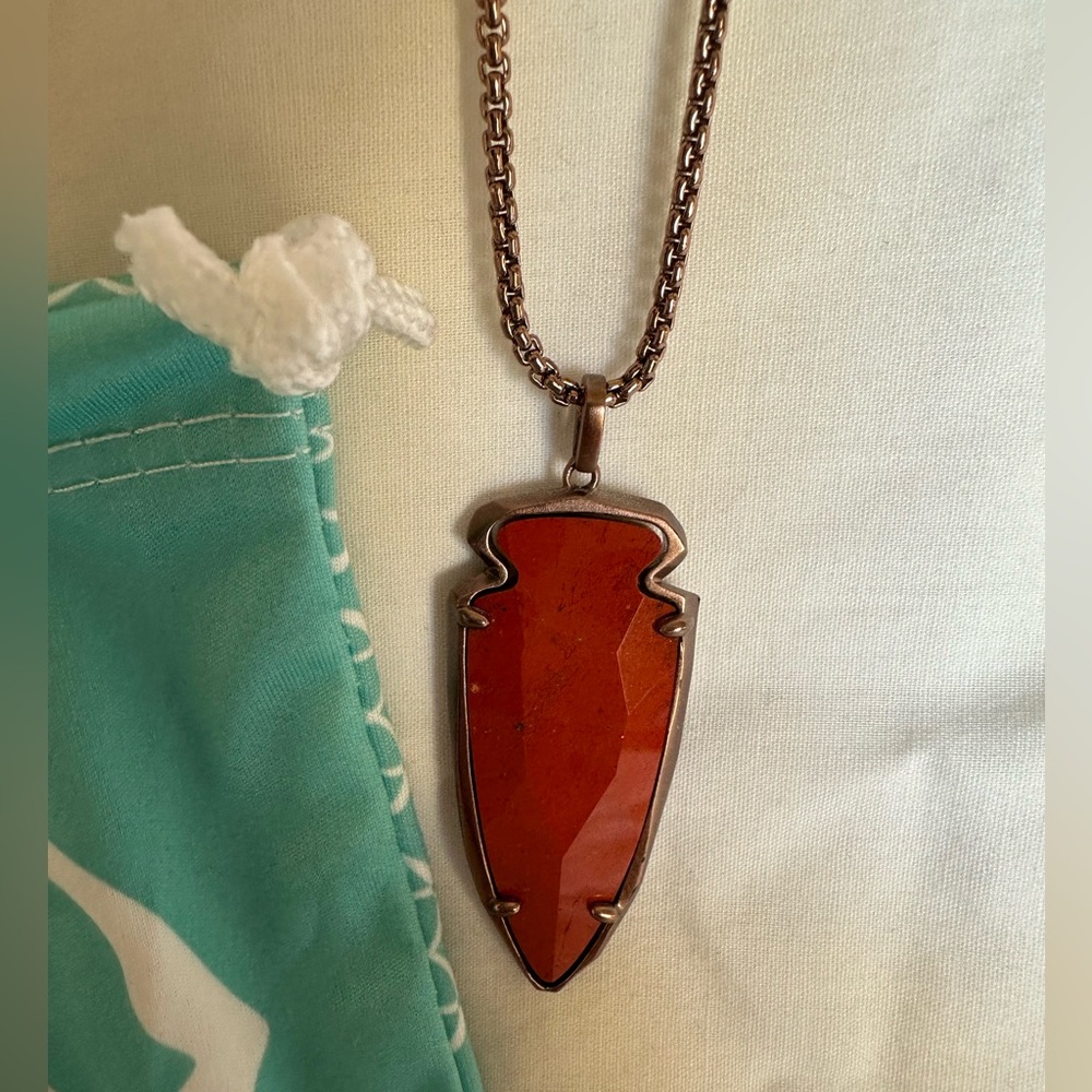 Kendra Scott Pendant Necklace, Rust Colored Stone, New without Tags